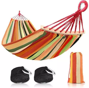 LuxusKollektion Hängematte XL 200x150cm, bis 300kg, mit Tragetasche, bunt