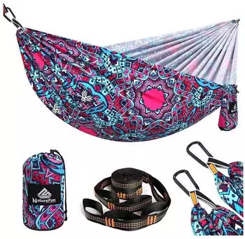 LuxusKollektion Camping H&auml;ngematte ultraleicht, 275x140cm, 300kg Tragkraft
