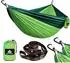 Gerster Camping Hängematte 300x200cm, 300kg, Fallschirm-Nylon, apfelgrün/dunkelgrün