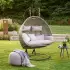 Home Deluxe Twin Rattan Hängesessel ohne Gestell grau