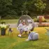 Home Deluxe Twin Rattan Hängesessel ohne Gestell grau