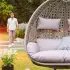 Home Deluxe Twin Rattan Hängesessel ohne Gestell grau