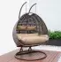 Home Deluxe Twin Rattan Hängesessel ohne Gestell grau