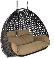 Polyrattan H&auml;ngesessel Twin Farbe: Braun, Ausstattung: Korb Und Kissen Poly Rattan