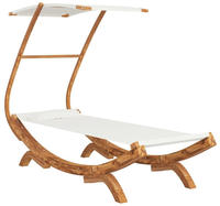 vidaXL Sonnenliege mit Dach 100x190x134 cm Bugholz Massiv Creme