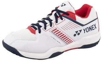 Yonex Power Cushion Strider Flow Wide Badmintonschuhe weiß rot Yonex Power Cushion Strider Flow Wide Badmintonschuhe weiß rot