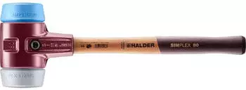 Halder SIMPLEX-Schonhammer Tempergussgeh&auml;use Holzstiel &Oslash;80mm TPE-mid/TPE-soft (3013.080)