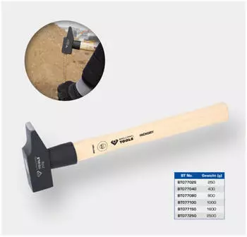 Brilliant-Tools Schlosserhammer Hickory-Stiel 2500g franz&ouml;sische Form (BT077250)
