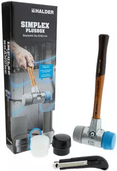 Halder SIMPLEX-Plusbox Starterkit Alu Schonhammer D60, TPE-soft/TPE-mid (3113s004)