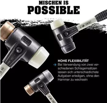 Halder SIMPLEX-Schonhammer Fiberglasstiel &Oslash;40mm TPE-soft/Nylon (3718.040)