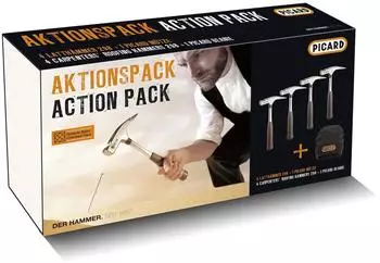 Picard Latthammer Nr. 298 geraut, 4er-Pack + M&uuml;tze DIN 7239 (0070061-002)