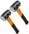 FRONTTOOL Fäustel 2in1 Doppelkopf-Hammer Karbonstahl 1350g, 25cm (2 Stück)