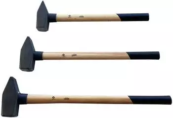 VaGo Schlosserhammer-Set 3/4/5kg Hickorystiel, 3-tlg. (233-803/804/805)