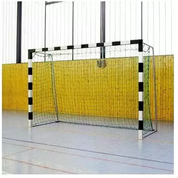 Sport-Thieme Hallenhandballtor 3 x 2 m in Bodenhülsen stehend mit anklappbaren Netzbügel (verschraubter Eckverbindung)