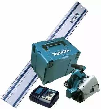 Makita DSP600 (2 x 5.0 Ah + Ladeger&auml;t + Makpac + F&uuml;hrungsschiene)
