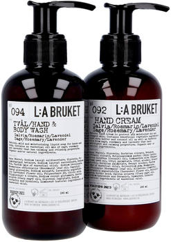 L:A Bruket Hand Cream + Hand & Body Wash Sage, Rosemary & Lavender (2 x 190ml)
