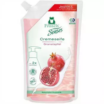 Frosch Sense Flüssigseife, Cremeseife, Granatapfel, pflegend 116741 , 500 ml Nachfüllbeutel