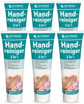 Hotrega Handreiniger 2in1 Handwaschpaste & Hautpflege, 6x 250ml Tube