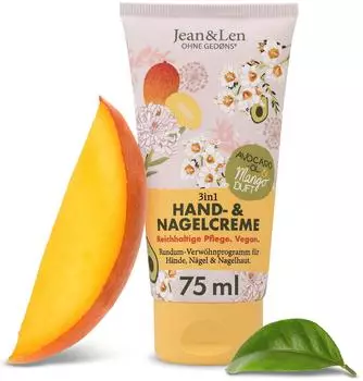 Jean & Len Hand- & Nagelcreme Mango & Avocado vegan 75ml