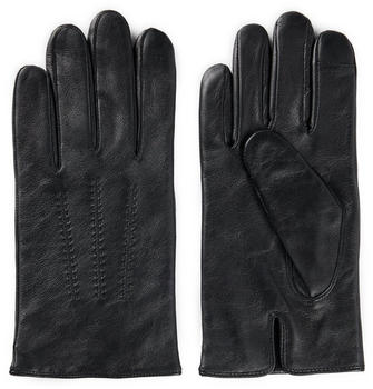 Hugo Boss Hainz-Me Leather Gloves black