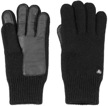 Roeckl Wollhandschuh mit echtem Leder schwarz