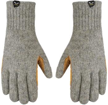 Salewa Walk Wool Leather Gloves grey/tan