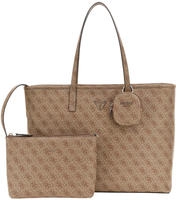 GUESS Power Play Large Tech Tote Latte Logo - Beige