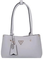 Elegante graue Damenhandtasche mit F&auml;chern und Rei&szlig;verschluss - Grau