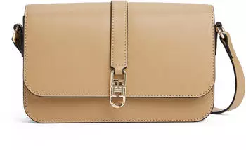 Tommy Hilfiger Crossbody-Tasche mit Klappe und TH-Monogramm (AW0AW17723) creme