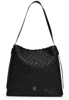 Tommy Hilfiger Geflochtene Hobo-Tasche (AW0AW18161) schwarz