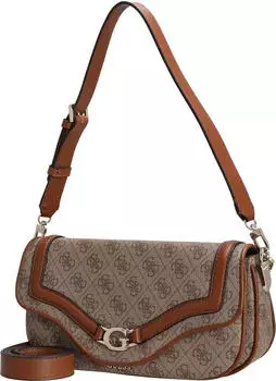 Guess Schultertasche Dea 4G-Logo hellbraun