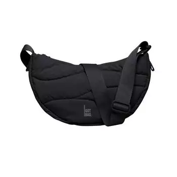 GOT BAG Wavy Puffer Moon Bag Small black monochrome