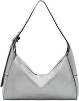 Ger&auml;umige Hobo-Bag aus Leder mit Breaking-Effekt