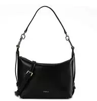 Furla Tonie Schultertasche Leder 22 cm schwarz