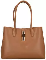 Furla Goccia Shopper Tasche M Leder 33 cm braun