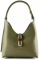 Furla Goccia Schultertasche S Leder 24 cm gr&uuml;n