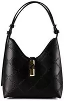 Furla Goccia Schultertasche Leder 25 cm schwarz