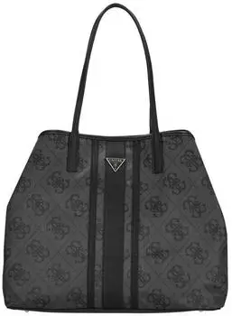 Guess Victtoria Large 2 in 1 Tote coal logo