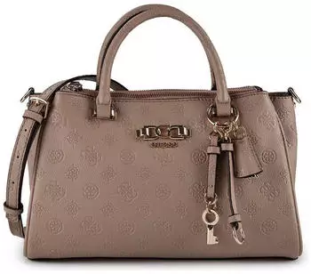 Guess Anise Triple Compartment Satchel Logo dark oak