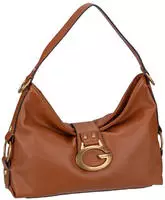 Guess Jeans Camden Shoulder Bag cognac G-Schnalle gold - Braun