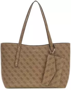 Guess Brenton Top Zip Tote (HWLG9648240) latte logo