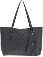 GUESS HWLG9648240 BRENTON TOP ZIP TOTE Woman coal logo - Schwarz