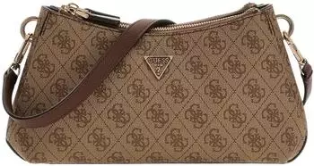 Guess Noelle 4G-Logo Mini Schultertasche latte logo/brown (HWBG9672730-LGW)