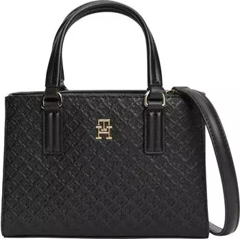 Tommy Hilfiger Crossbody-Tote-Bag mit TH-Monogramm Handtasche schwarz (AW0AW18416BDS)