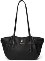 Elegante Damenschultertasche Schwarz mit Taschen & Kontrastdetails - Schwarz