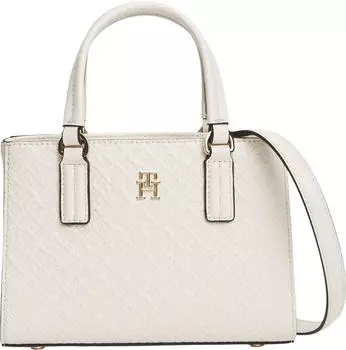 Tommy Hilfiger Crossbody-Tote-Bag mit TH-Monogramm Handtasche soft cream (AW0AW18416AEO)