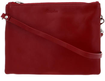 Esquire Silk Small Double Zip Crossbody Bag red