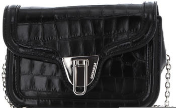 Coccinelle Marvin Twist Croco Shiny Soft Handbag black
