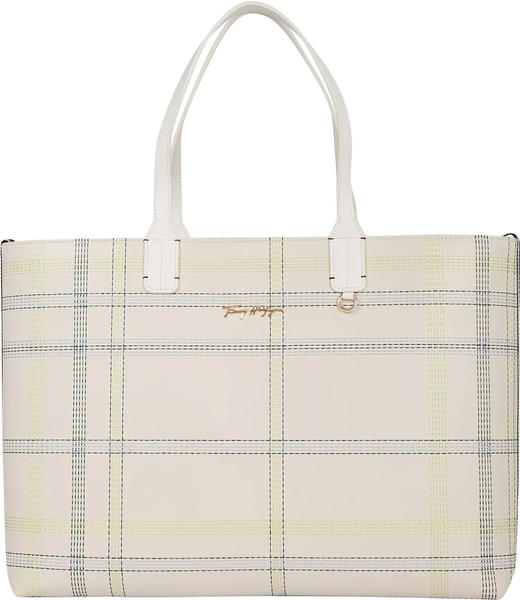 Tommy Hilfiger Iconic Check Tote (AW0AW12311) ivory