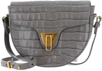 Coccinelle Beat Croco Shiny Soft Crossover Bag Stone